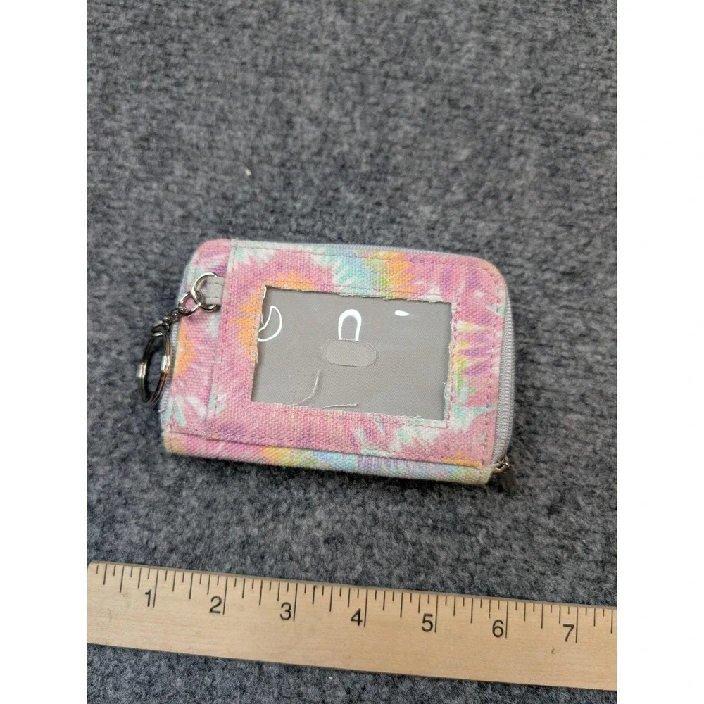 YIKES Keychain Wallet Small‎ Pastel Tie-Dye Canvas Unisex Card Coin Purse